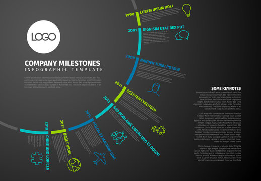 Timeline Infographic with Circular Element