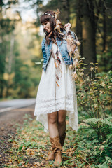 Pretty girl in forest