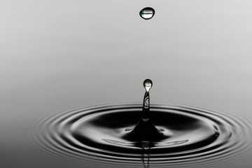 Water surface with droplets
