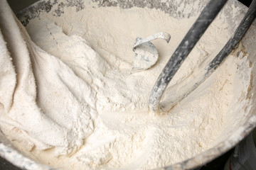 kneading the dough with a robot