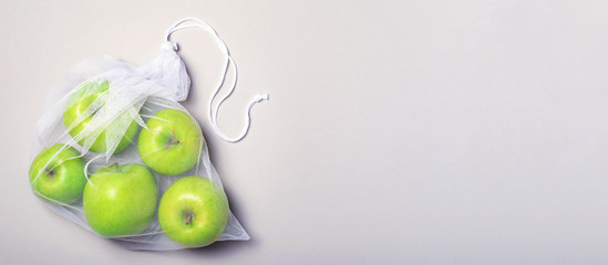Apples in Mesh Bag, Eco Friendly Bag, Zero Waste Concept