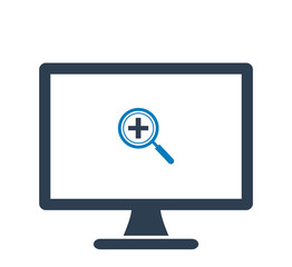 Search on Computer Icon. Flat style vector EPS.