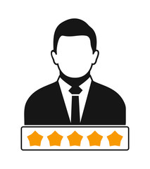 Customer Review Icon. Flat style vector EPS.