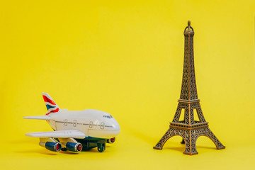 Eiffel tower and plane airplane