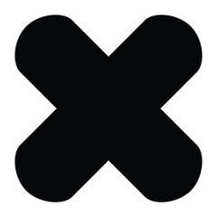 A black and white silhouette vector of a plaster