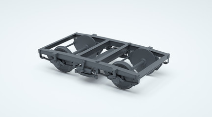 3D Render/Illustration of train cart undercarriage