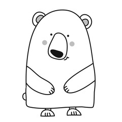 Cute Bear design- funny hand drawn doodle, cartoon polar bear. Good for Poster or t-shirt textile graphic design. Vector hand drawn illustration.
