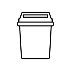 Trash bin line icon Kitchen garbage basket outline
