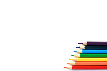 Fototapeta premium color pensil in white background