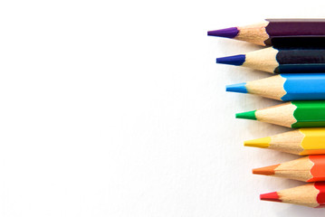 color pensil in white background