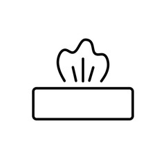 Tissue box with tissue paper line icon