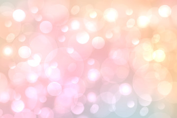 A festive abstract orange pink gradient background texture with glitter defocused sparkle bokeh circles. Card concept for Happy New Year, party invitation, valentine or other holidays.