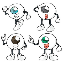 vector set of cartoon eye