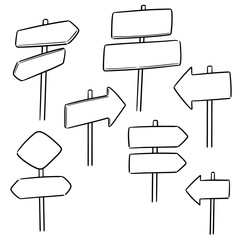 vector set of direction post © olllikeballoon