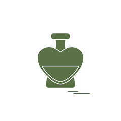 Cute vector illustration of perfume bottle in the shape of heart.
