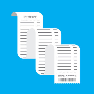 Receipt bill, long paper invoice,design template