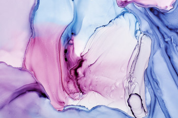 Fluid Art . Abstract colorful background, wallpaper. Mixing paints. Modern art. Marble texture. Alcohol ink colors  translucent