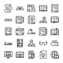 Book & Read Icon Outline
