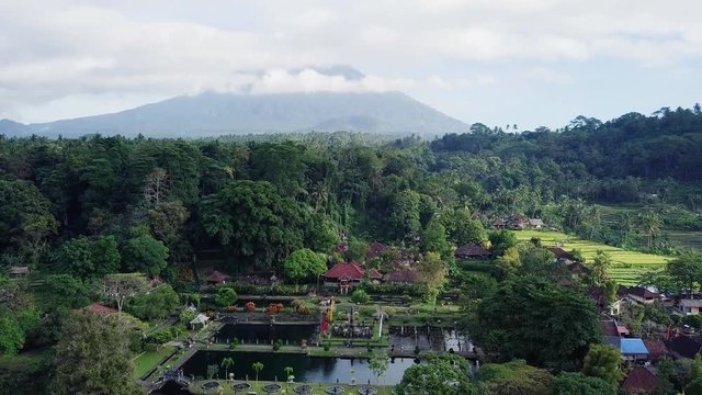 Aerial view of Tirta Gangga royal water garden.