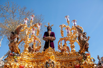 Jesús cautivo en la procesión, semana santa de Sevilla