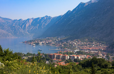 Obraz premium Mountain in summer. Kotor - popular summer resort, Montenegro