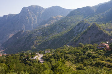 Obraz premium Mountain in summer. Kotor - popular summer resort, Montenegro