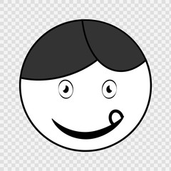 Black icon cute girl face. Vector