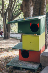 Colorful houses for stray cats in Istanbul Park