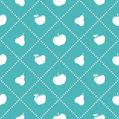 Apples and pears juicy fruit. Seamless pattern.