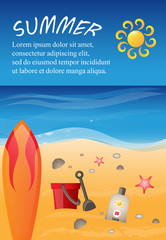 Summer Background - Vector Illustration, Graphic Design. Summer Background For Placard Template, Beach Poster, Flyer, Leaflet, Banner and Summer Party Poster