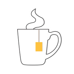 hot tea cup icon- vector illustration