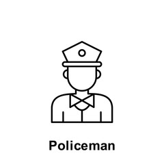 policeman outline icon. Element of labor day illustration icon. Signs and symbols can be used for web, logo, mobile app, UI, UX
