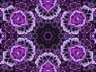 Pink fractal flower with pollen, digital artwork for creative gr - 258999866