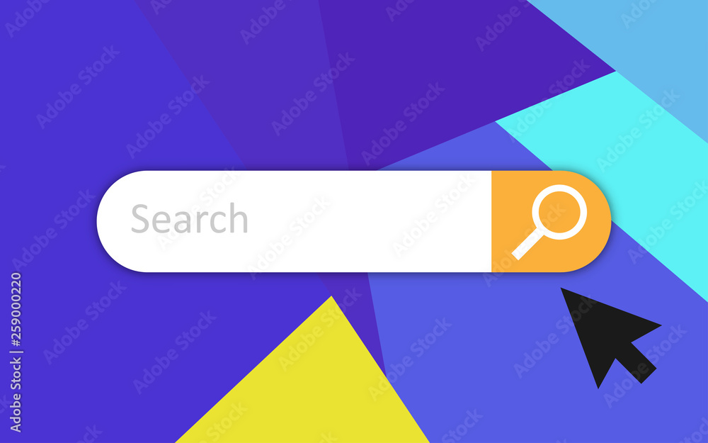 Poster template simple browser window. browser search concept on trendy flat colorful background