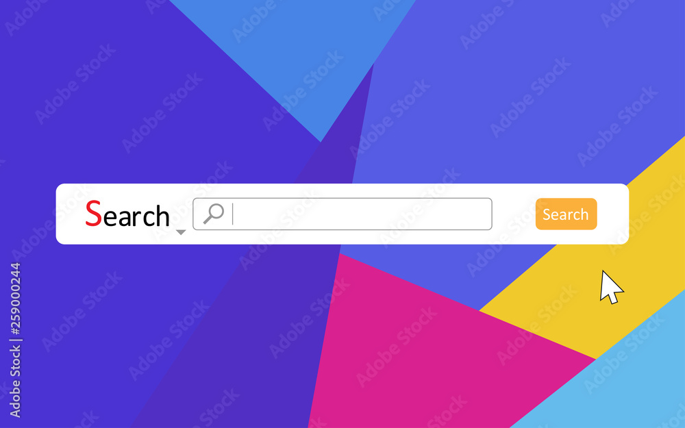 Aufkleber template simple browser window. browser search concept on trendy flat colorful background