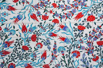 Multicolored wall prints in Istanbul metro. Background.