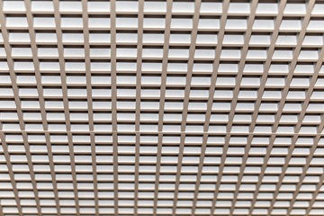 ceiling steel grate. Design of the ceiling in the shopping center.