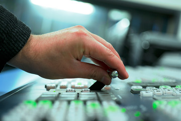 Controlled in a broadcast studio