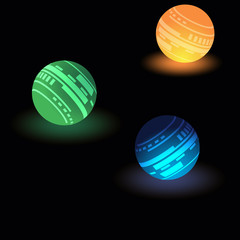 Abstract blue glowing ball for your design, vector illustration, eps10