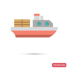Cargo Ship color flat icon for web and mobile design