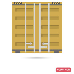 Cargo container color flat icon for web and mobile design