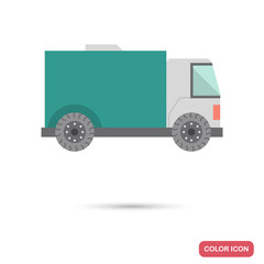 Cargo truck color flat icon for web and mobile design