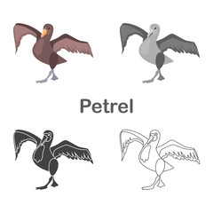 Petrel color flat, simple, line, black and white colors concept icons set