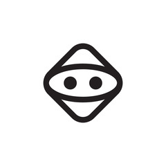 illustration logo combination from ninja head with dice game logo design concept