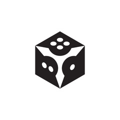 ninja dice game logo design concept
