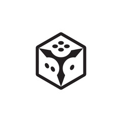 ninja dice game logo design concept