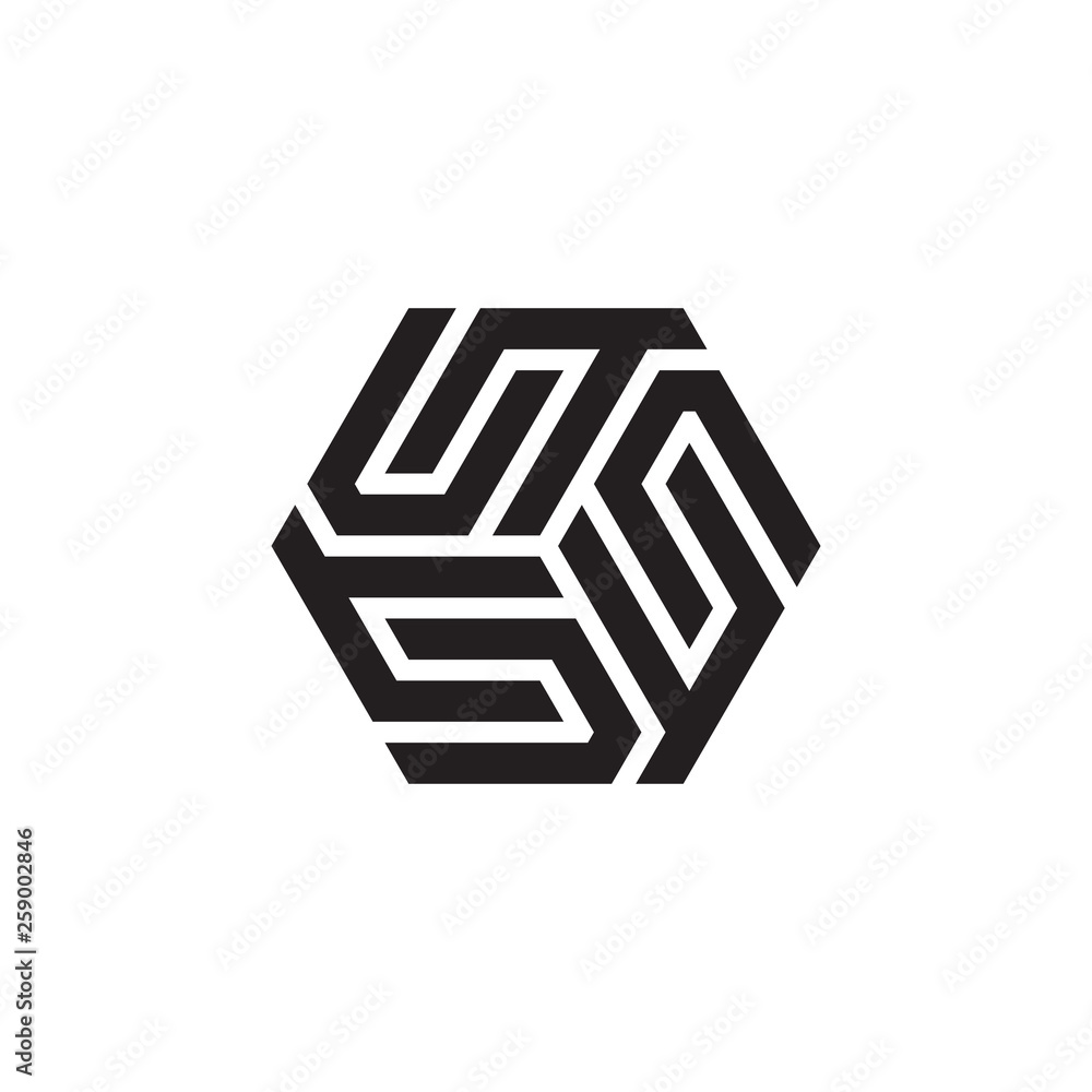 Poster initial letter f and c with cube box logo design template