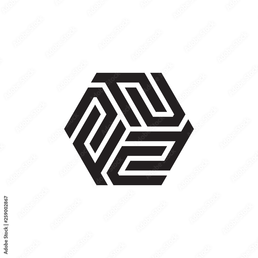Poster initial f and c with cube box logo design concept