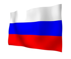 Waving flag of the Russian Federation. The National. State symbol of the Russia. 3D illustration