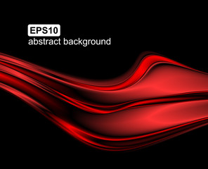 Vector abstract red wave background